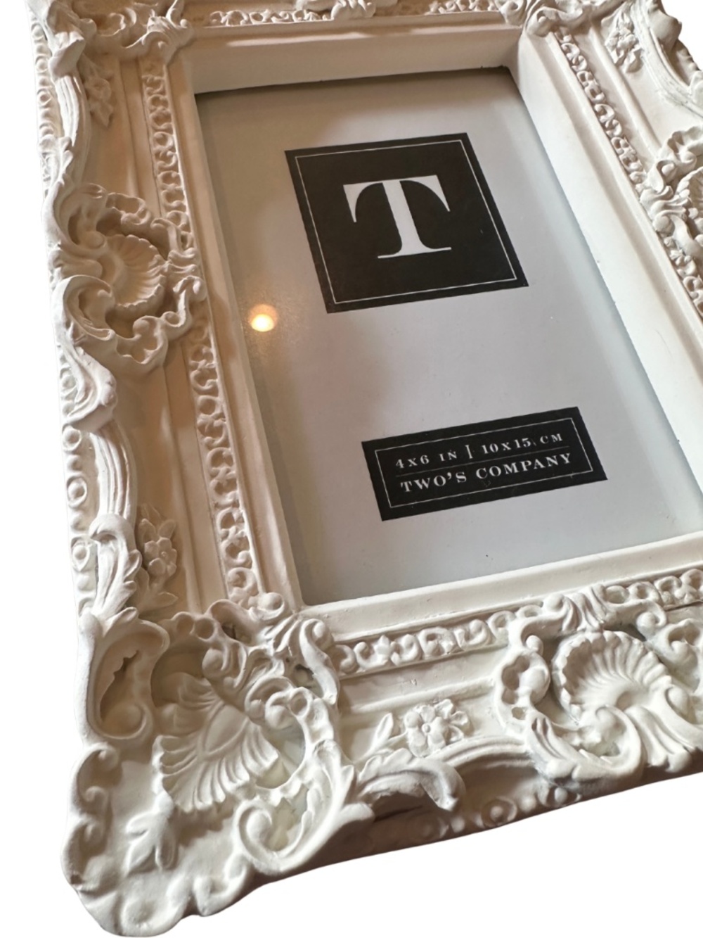 NEW Two's Company White Picture Frame - 4 x 6 - Picture 2 of 4